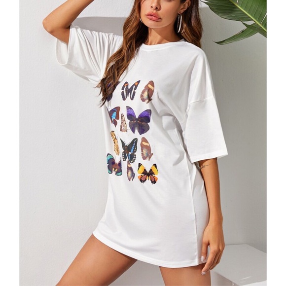 Boutique | Butterfly Drop T-Shirt Dress - Picture 4 of 7